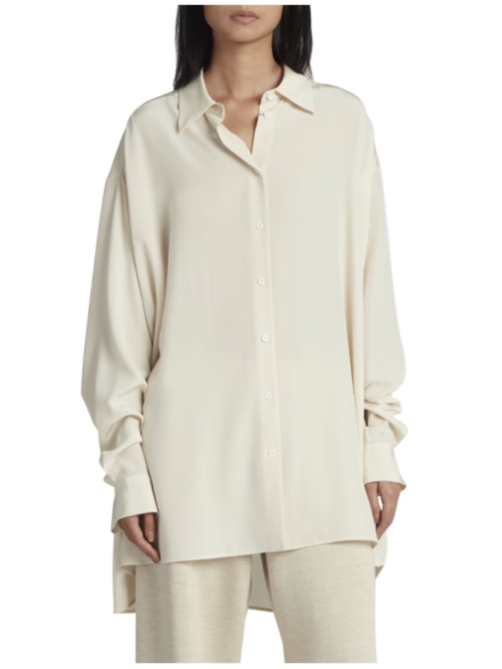 WILFRED By ARITZIA Silk High-Low Tunic Blouse EUC/sz S
